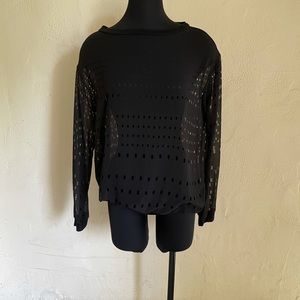 Rozae Nichols Black Mesh Sweater
